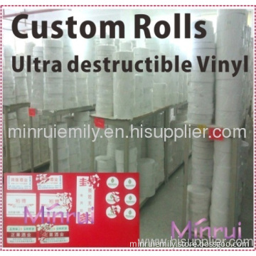 Custom Rolls Of High Tack Ultra Destructible Vinyl Materials 